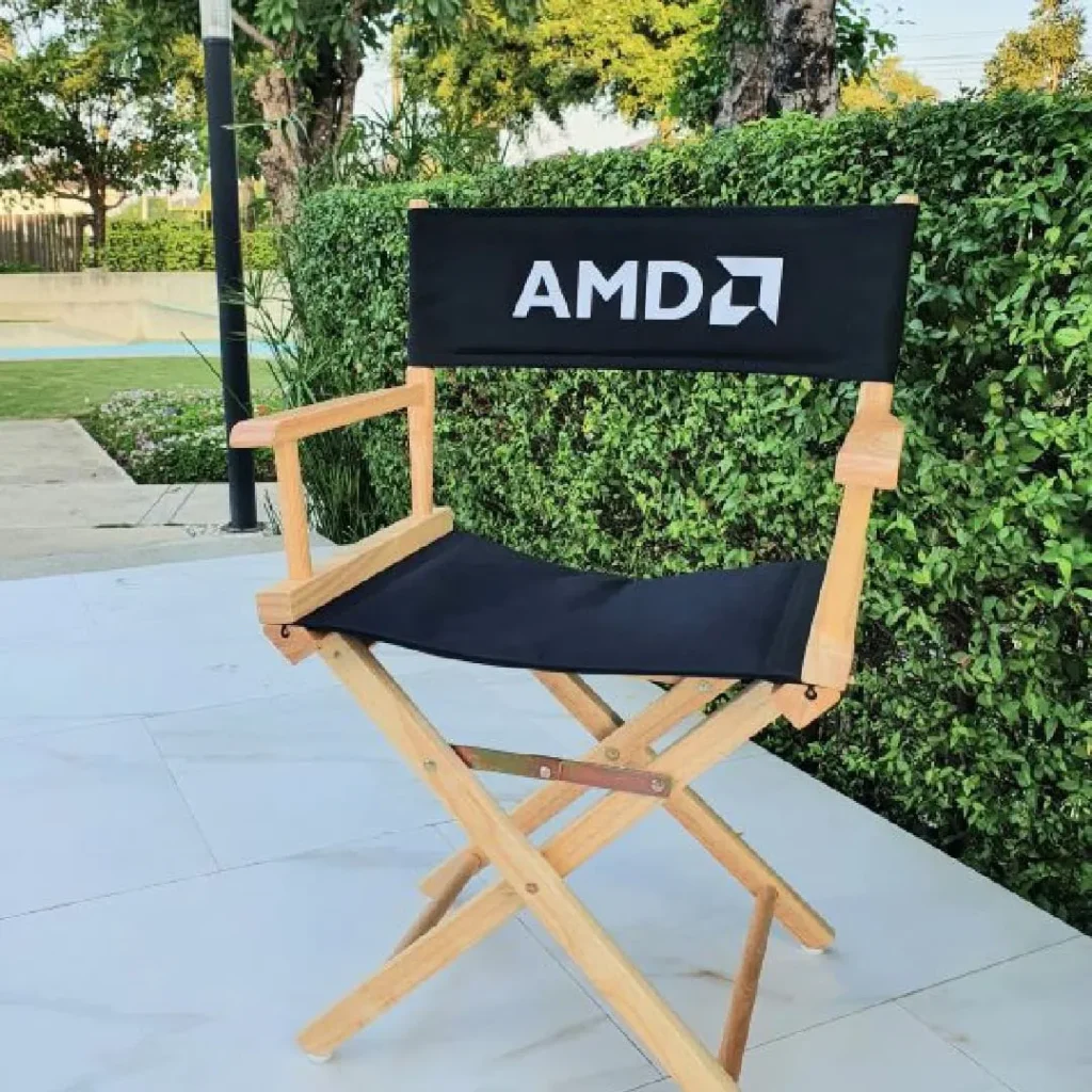 รับผลิตเก้าอี้ผู้กำกับ (Custom Director Chair) พร้อมสกรีนโลโก้องค์กร ชื่อแบรนด์ และข้อความ มีให้เลือกทั้งขนาด Standard และ High Chair