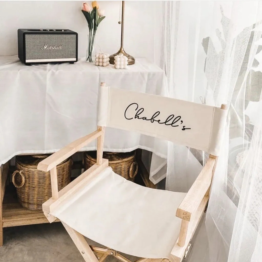 รับผลิตเก้าอี้ผู้กำกับ (Custom Director Chair) พร้อมสกรีนโลโก้องค์กร ชื่อแบรนด์ และข้อความ มีให้เลือกทั้งขนาด Standard และ High Chair