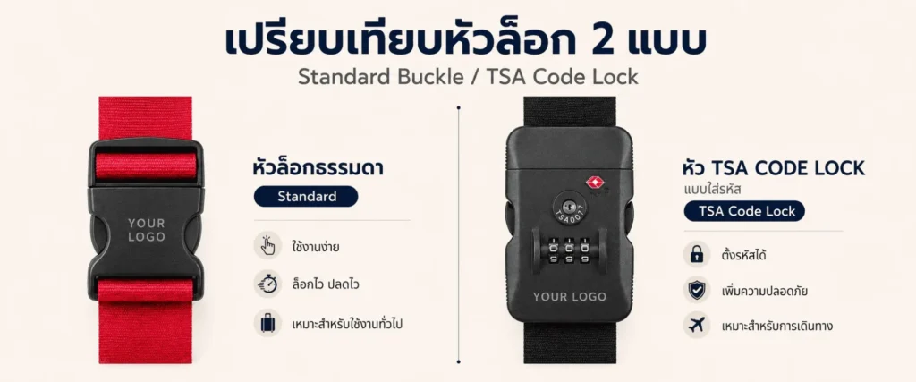 รับผลิตสายรัดกระเป๋าเดินทาง พร้อมสกรีนโลโก้และชื่อบริษัท