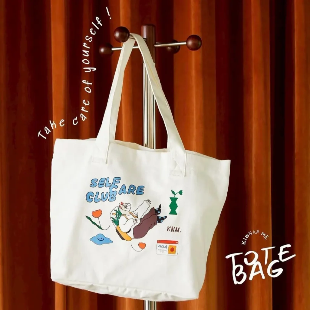 Canvas tote bag with custom logo