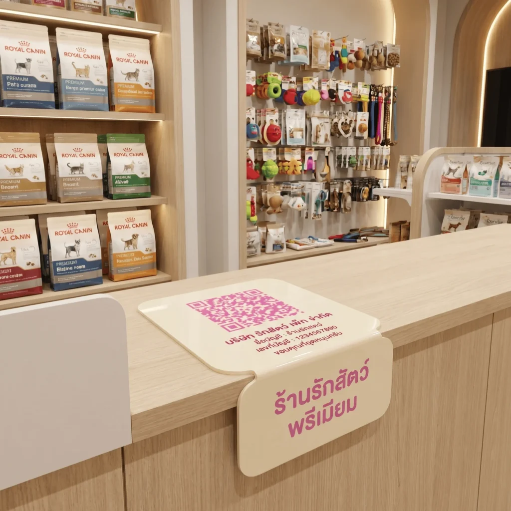 ACRYLIC HANGING SIGN | ป้ายอะคริลิคติดโต๊ะ ป้ายเคาน์เตอร์ ป้าย QR Code และป้ายรับสินค้า
