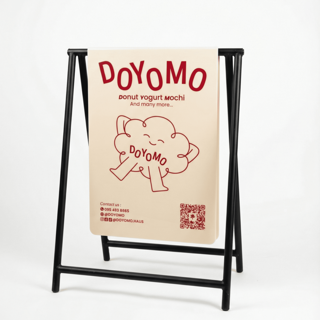 ACRYLIC SIGNME | ป้ายอะคริลิคตั้งหน้าร้าน พร้อมขาตั้งโครงเหล็ก