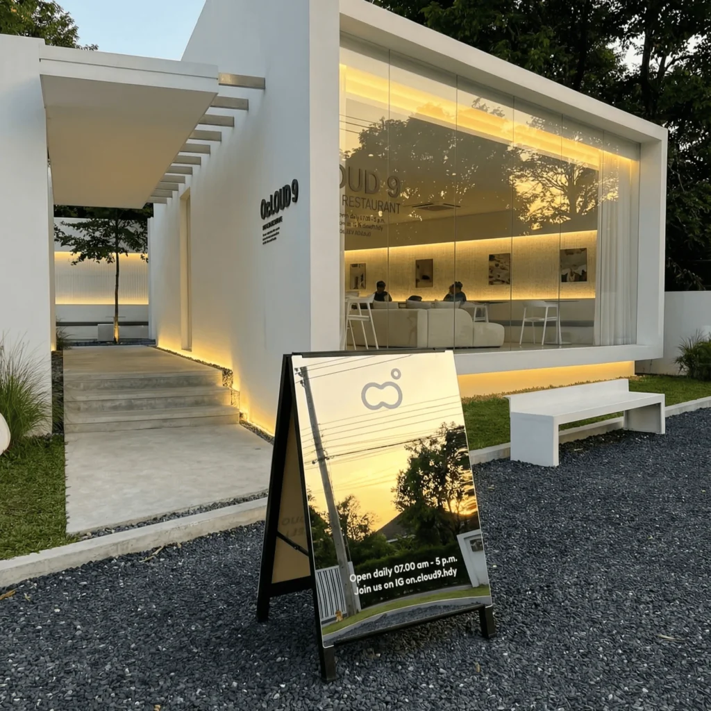 ACRYLIC Tent Sign ป้ายอะคริลิคตั้งหน้าร้าน พร้อมขาตั้งโครงเหล็ก