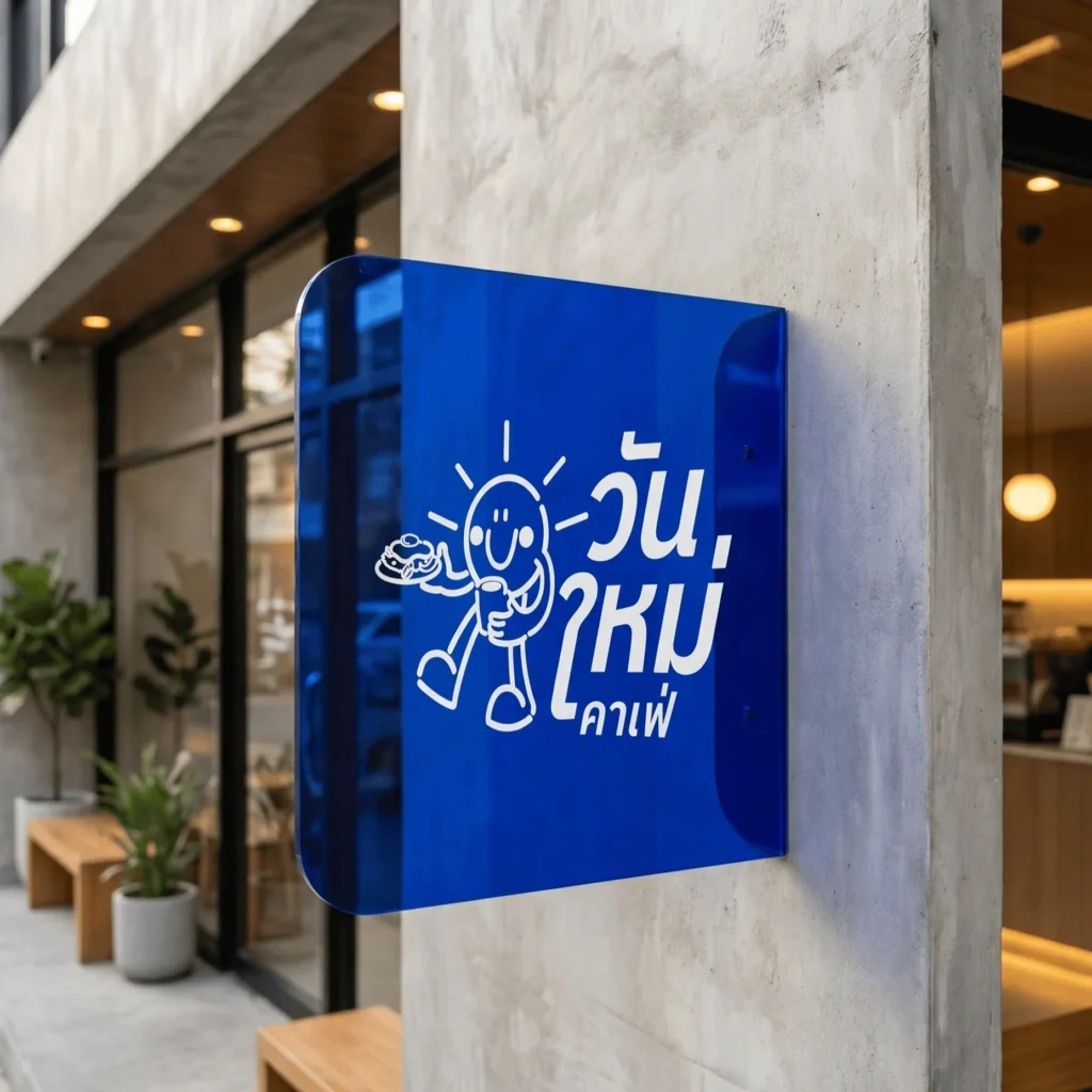 ACRYLIC WALL SIGNAGE | ป้ายอะคริลิคติดผนัง ป้ายชื่อร้าน ป้ายโลโก้ร้าน